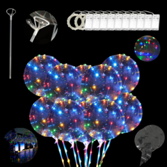 10 Globos Burbuja Cristal Led c/Palitos Porta Globos en internet