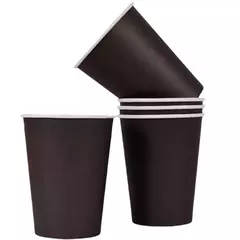 Vasos Polipapel Liso Negro x8