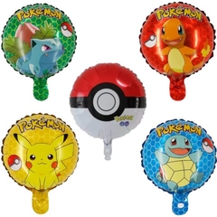 Globo Metalizado Circulo Pokémon Personajes 18" x5