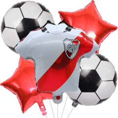 Set 5 Globos Temática Camiseta River