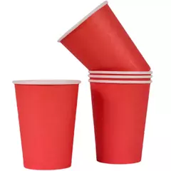 Vasos Polipapel Liso Rojo x8