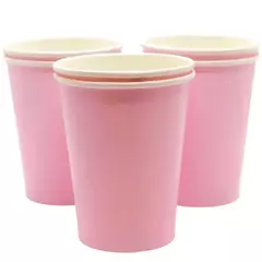 Vasos Polipapel Liso Rosa x8