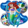 Set 5 Globos Temática Sirenita Ariel