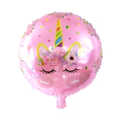 Globo Circulo Unicornio con Flores 18" x5 - comprar online