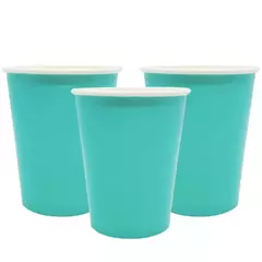 Vasos Polipapel Liso Turquesa x8