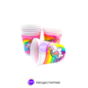 Vasos Plastico Unicornio Arcoiris Descartable x10