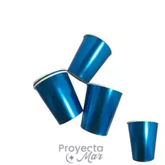 Vasos Polipapel Azul Metalizados x10