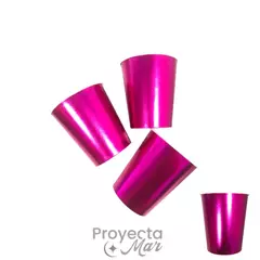 Vasos Polipapel Fucsia Metalizados x10