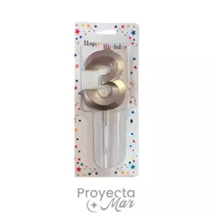 Vela Forma Numeros Diamond Dorado - Proyectamar