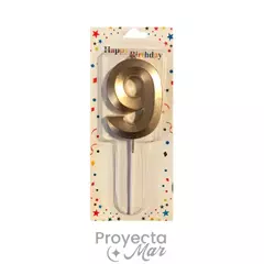 Vela Forma Numeros Diamond Dorado - Proyectamar