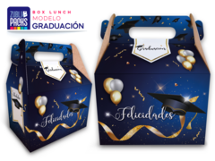 50 Box Lunch Caja Dulcera Impresa Para Graduación