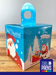 100 - Caja Chica Box Dulces Fiestas Impreso Navideño - O Claus - Zublipacks