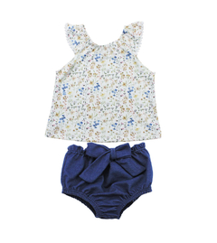 CONJUNTO BLUSINHA FLORIDA/ CALCINHA LAÇO ALGODÃO EGÍPCIO MINI BEAR