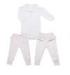 CONJUNTO BODY COM GOLA/ CALÇA BABADO ALGODÃO EGÍPCIO MINI BEAR