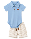 Conjunto Body Gola Polo/ Bermuda Listrada Pingo Lelê