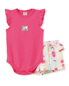 Conjunto Body Pink/ Shorts Sorvete Pingo Lelê