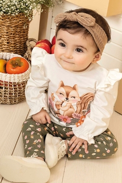 CONJUNTO BATA COTTON E LEGGING CANELADA INFANTI - comprar online