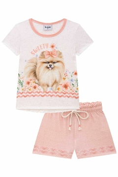 CONJUNTO BLUSINHA DOG E SHORTS EM MALHA POWER KUKIÊ