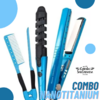 COMBO NANOTITANIUM AZUL PINZA + PLANCHA + PEINE 450F