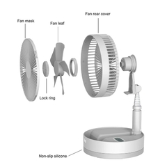 Ventilador Portátil recarregável com apoio luz e 3 velocidades na internet