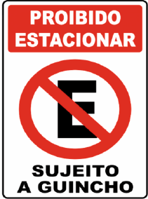 PLACA DE SINALIZAÇÃO P.EST. - PROIBIDO ESTACIONAR