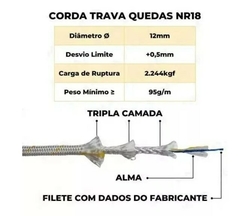 CORDA DE POLIAMIDA TRANÇADA 12MM, NR18 TIPO BOMBEIRO - 20 METROS - PAMPA - comprar online