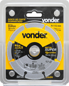 DISCO DE CORTE DIAMANTADO, SEGMENTADO, PARA METAIS, METAL SUPER, 115 MM - VONDER