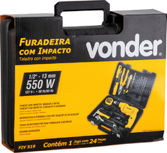 FURADEIRA COM IMPACTO 1/2", FIV 519, 127 V~, JOGO COM 19 ACESSÓRIOS - VONDER na internet