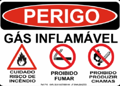 PLACA DE SINALIZAÇÃO P10- GÁS INFLAMÁVEL