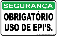 PLACA DE SINALIZAÇÃO SEG2 - USO OBRIGATÓRIO DE EPI