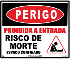 PLACA DE SINALIZAÇÃO CONF - ESPAÇO CONFINADO