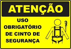 PLACA DE SINALIZAÇÃO CS - USO OBRIGATÓRIO DE CINTO DE SEGURANÇA