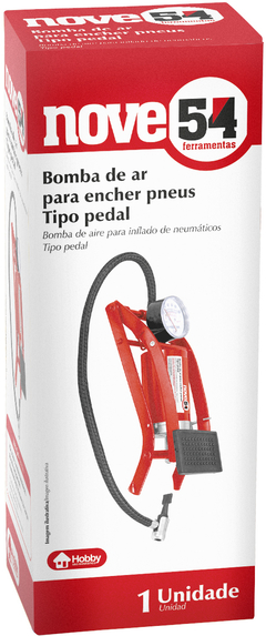 BOMBA DE AR PARA ENCHER PNEUS, COM PEDAL - NOVE54