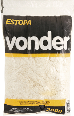 ESTOPA BRANCA PARA POLIMENTO, EMBALAGEM COM 200 G, VONDER