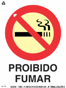 PLACA DE SINALIZAÇÃO P1 - PROIBIDO FUMAR