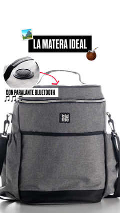 BOLSO URBANO GRIS CON PARLANTE BLUETOOH