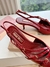 Miu Miu slingback em couro envernizado com fivelas - "vermelho" - comprar online