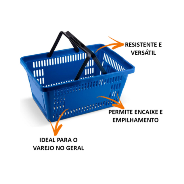 Cesta plástica multiuso com alça 16 Litros - Roma Pincéis e Acessórios