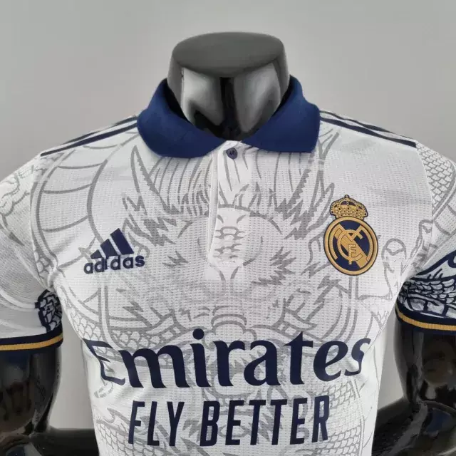 Arte Camisa Real Madrid Dragão Chinês Branco