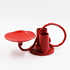 ARTEMETAL CANDELABRO ROJO EN HIERRO - comprar online