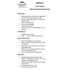 Geocat (Arena sanitaria para gatos) - Geominerales Andinos