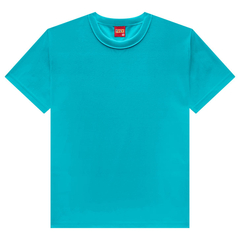 Camiseta Infantil Menino Verão Meia Malha Azul - Kyly KL138