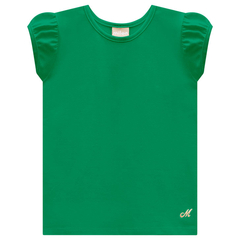 Blusa Infantil Menina Manga Lisa Básica Cotton Verde - Milon ML115