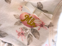 Vestido Infantil Milon Frutas - Off White & Laranja Claro (ML013) - JujuBela Bebê e Criança