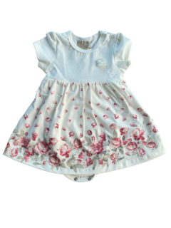Vestido Infantil Milon Floral Off White & Vermelho - (ML019)