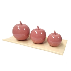 Bandeja Rectangular Grande + trio de manzanas 8cm 10cm 12cm - comprar online