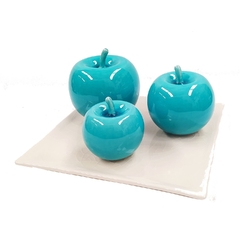 Plato Cuadrado Grande + trio de manzanas 8cm 10cm 12 cm de diámetro - comprar online