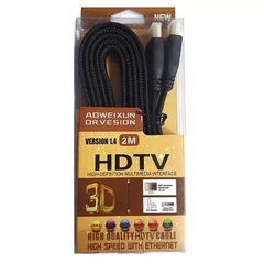 Cabo Conector HDMI HDTV Fio de Malha 2 Metros