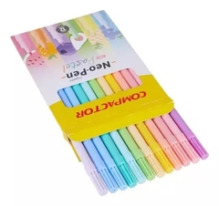Canetinha Neo Pen Gigante Cor Pastel 12 Cores - Compactor - comprar online