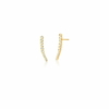 Brinco Ear Cuff com Zircônias Banhado a Ouro